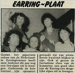 1977 Hitkrant magazine article: Earring-plaat